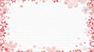 Immagine di sfondo del bordo PPT dei fiori rosa dei cartoni animati