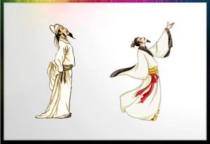 Material de ilustração de Li Bai Du Fu Confucius PPT
