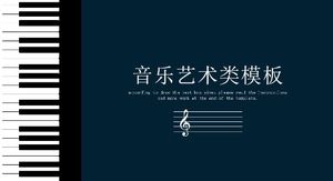 Blue fresh and simple music art PPT template