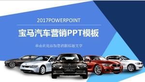 Modello ppt del piano di marketing per auto BMW blu
