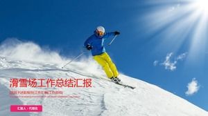 Modelo de ppt de esportes de esqui de atmosfera requintada criativa
