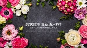Universelle ppt-Vorlage für das Geschäft mit frischen und schönen Blumen