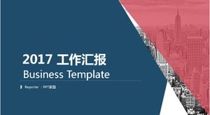 Red and blue stylish atmosphere business general ppt template
