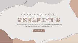 Simple and dynamic Morandi color matching work report PPT template free download