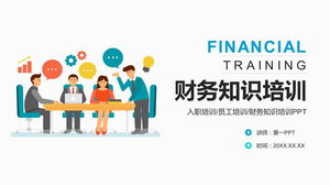 Modelo PPT de treinamento de conhecimento financeiro em cores planas