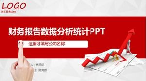 Znakomity czerwony raport z pracy finansowej szablon analizy danych biznesowych PPT