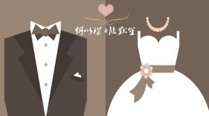 Flat animation wedding wedding celebration PPT template
