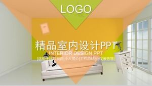 Modello ppt di sintesi del rapporto di lavoro aziendale di design semplice della decorazione d'interni di boutique