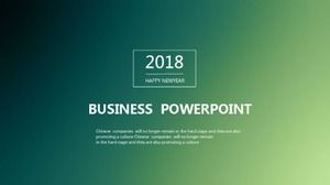 Green and concise business style year-end summary ppt template