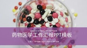 PPT-Vorlage für einen frischen und einfachen medizinischen Arbeitsbericht für Medikamente