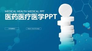 Exquisite blue creative medical report ppt template