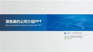 Modelo de ppt de exibição de projeto de introdução de empresa azul minimalista