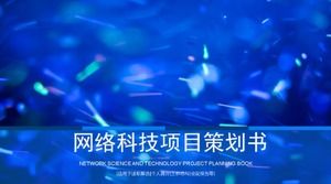 Template ppt buku perencanaan proyek teknologi jaringan atmosfer biru