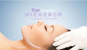 Simple purple SPA beauty and sports club promotion ppt template