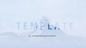 Blue elegant English work summary report ppt template