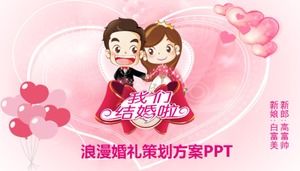 Modello PPT per la pianificazione del matrimonio romantico rosa