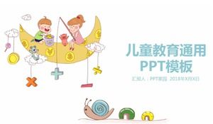 Cute and exquisite children education cartoon ppt template