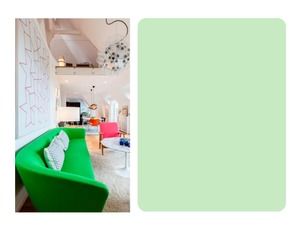 Modello ppt per la decorazione della casa di sfondo verde fresco