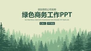 Plantilla ppt del plan anual del estilo empresarial del bosque verde