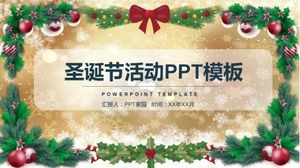 Exquisite golden christmas event ppt template