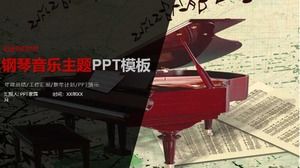 Concise piano music theme ppt template