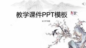 중국 스타일의 간단한 잉크 매화 교육 PPT 템플릿