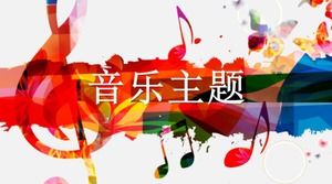 Colorful literary fan music theme ppt template