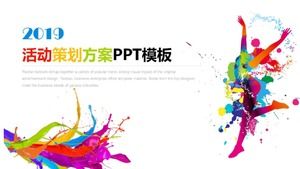 نمط الألوان المائية الإبداعية قالب تخطيط التسويق PPT بسيط