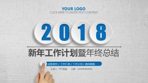 Exquisite creative new year work plan and year-end summary ppt template