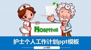 Einfache Cartoon-Krankenschwester persönlicher Arbeitsplan ppt-Vorlage