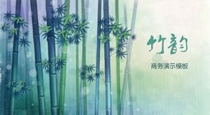Basit bambu kafiye Çin tarzı iş sunumu raporu ppt şablonu