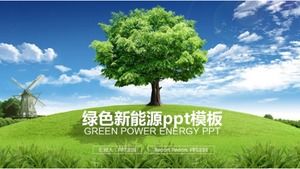 Yeşil çevre koruma yeni enerji geliştirme ppt şablonu