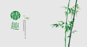 Mały świeży liść bambusa biznes ogólny szablon ppt