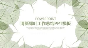 Șablon PPT rezumat de lucru cu frunze verzi proaspete