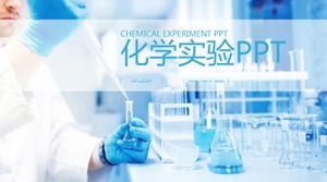Blue simple chemical experiment report ppt template
