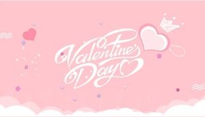 Template ppt Hari Valentine merah muda