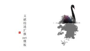 PPT-Vorlage für einen neuen Bericht zur Überprüfung der Literatur im chinesischen Stil