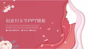 Plantilla PPT del Día de la Mujer creativa de avatar de mujer roja