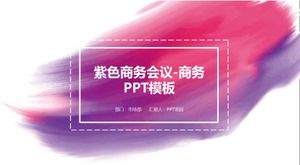 Reunión de negocios púrpura - plantilla PPT de negocios