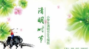 Modello ppt del festival di Qingming per studenti delle scuole primarie