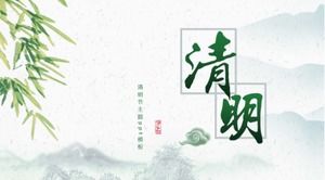 Qingming Festivali teması ppt şablonu