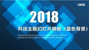 Plantilla de presentación de diapositivas de tema tecnológico (fondo azul)