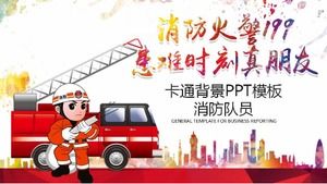 Template PPT latar belakang kartun __ petugas pemadam kebakaran