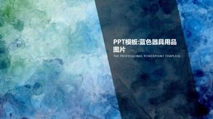 PPT-Vorlage: Bild mit blauem Utensilienzubehör