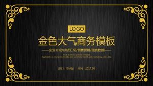 Plantilla ppt de publicidad corporativa de informe de trabajo de marketing de oro negro creativo simple