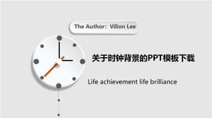 PPT template download on clock background