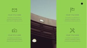 Grass green color business PPT template