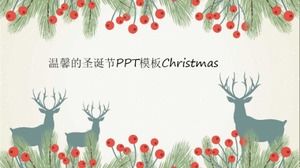 Теплый рождественский шаблон PPT Рождество