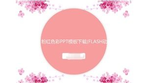 Pink color PPT template download (FLASH dynamic)