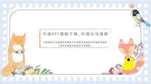 Download del modello PPT dei cartoni animati_Gruppo di guerrieri e cavalli di terracotta cinese